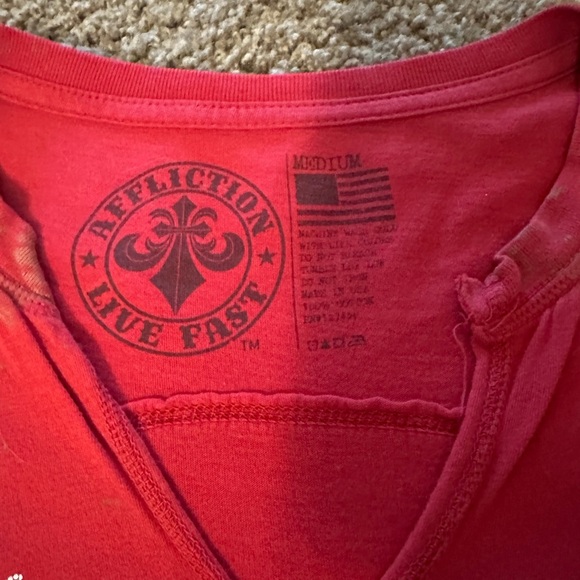 Affliction Red Graphic T-Shirt - Picture 4 of 6